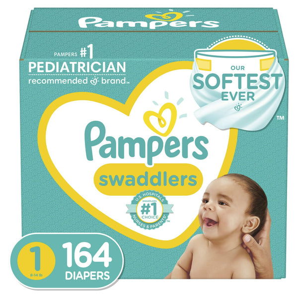 Pampers Swaddlers Diapers Enormous Pack Size 1, 164 Count EasyOptionXY LLC