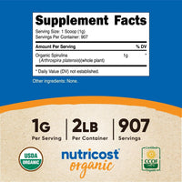 Nutricost Organic Spirulina Supplement Powder 2 Pounds, 1g Per Serving EasyOptionXY LLC