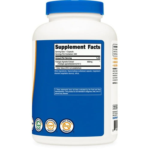 Nutricost Fadogia Agrestis (240 Capsules | 600 mg Per Serving) - Potent 10:1 Extract, Gluten Free, Non-GMO Athletic Support Supplement EasyOptionXY LLC