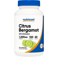 Nutricost Citrus Bergamot Capsules (120 Capsules, 60 Servings / 1,200 Mg Citrus Bergamot Extract Per Serving) | Potent 25:1 Extract - Gluten Free, Vegan Friendly & Non-GMO Supplement EasyOptionXY LLC