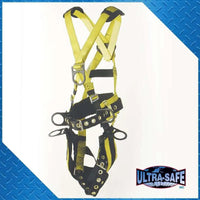 Tower Working Type Full Body Harness w/ 6 D-Rings, Padded Seat & Waist RatchetStrap.Com