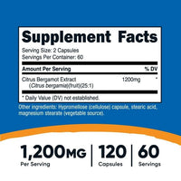 Nutricost Citrus Bergamot Capsules (120 Capsules, 60 Servings / 1,200 Mg Citrus Bergamot Extract Per Serving) | Potent 25:1 Extract - Gluten Free, Vegan Friendly & Non-GMO Supplement EasyOptionXY LLC