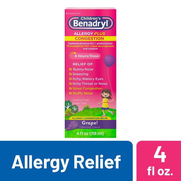 Children's Allergy Plus Congestion Relief Liquid; Grape; 4 fl oz EasyOptionXY LLC
