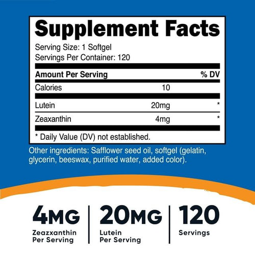 Nutricost Zeaxanthin with Lutein Softgels (120 Softgels) Supplement - Promotes Eye Health EasyOptionXY LLC