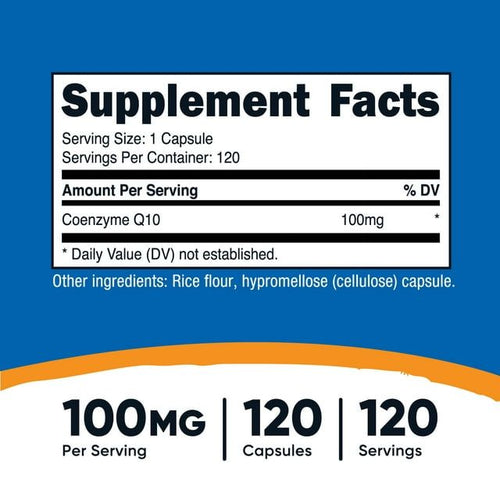 Nutricost CoQ10 Supplement 100mg, 120 Vegetarian Capsules, 120 Servings EasyOptionXY LLC