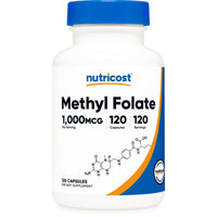 Nutricost Methyl Folate 1000mcg, 120 Vegan Capsules - Non-GMO Supplement EasyOptionXY LLC