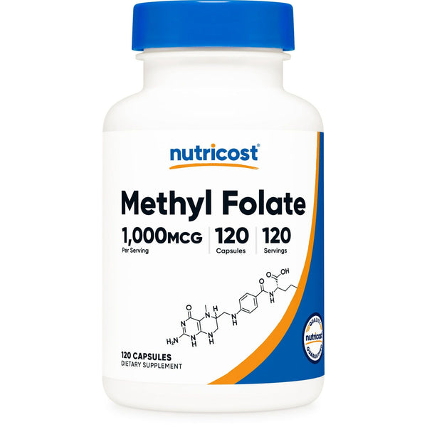 Nutricost Methyl Folate 1000mcg, 120 Vegan Capsules - Non-GMO Supplement EasyOptionXY LLC