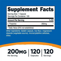 L-Theanine, 200 mg, 120 Capsules, Nutricost EasyOptionXY LLC