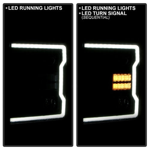 Spyder Signature 20-22 Ford F250/F350 (Halogen) Proj. Headlights - Black (PRO-YD-FS20HALSI-SEQ-BK) OffRoadUSA.com