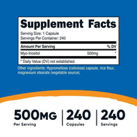 Nutricost Inositol Capsules 500mg, 240 Capsules - Non-GMO, Gluten Free Supplement EasyOptionXY LLC
