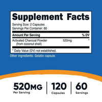 Nutricost Activated Charcoal 520mg, 120 Capsules - Non-GMO & Gluten Free Supplement EasyOptionXY LLC