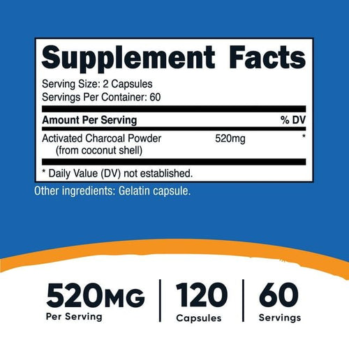 Nutricost Activated Charcoal 520mg, 120 Capsules - Non-GMO & Gluten Free Supplement EasyOptionXY LLC