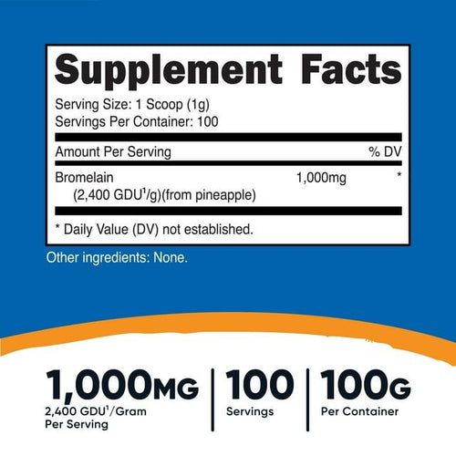 Nutricost Bromelain Powder 100g - Bromelain Supplement (2400 GDU/g) EasyOptionXY LLC