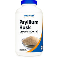 Nutricost Psyllium Husk 1500mg Per Serving, 500 Capsules - Non-GMO & Gluten Free Supplement EasyOptionXY LLC