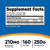 Nutricost Magnesium Citrate Powder Supplement (250 Grams) Unflavored - Gluten Free & Non-GMO EasyOptionXY LLC