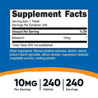 Nutricost Melatonin 10mg, 240 Tablets - 10mg Per Serving, Non-GMO, Gluten Free Supplement EasyOptionXY LLC