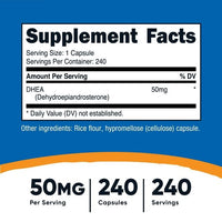 Nutricost DHEA 50mg, 240 Capsules - Gluten Free, Soy Free, Non-GMO, Supplement EasyOptionXY LLC
