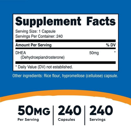 Nutricost DHEA 50mg, 240 Capsules - Gluten Free, Soy Free, Non-GMO, Supplement EasyOptionXY LLC
