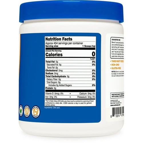 Nutricost Citric Acid Powder (1LB) - 454 Servings, Non-GMO, Gluten Free Supplement EasyOptionXY LLC