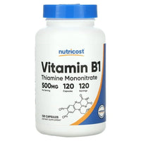 Nutricost Vitamin B1 (Thiamine) 500mg, 120 Capsules - Gluten Free & Non-GMO Supplement EasyOptionXY LLC