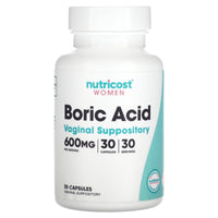 Nutricost Boric Acid 600mg, 30 Capsules - Vaginal Suppository - Supplement EasyOptionXY LLC