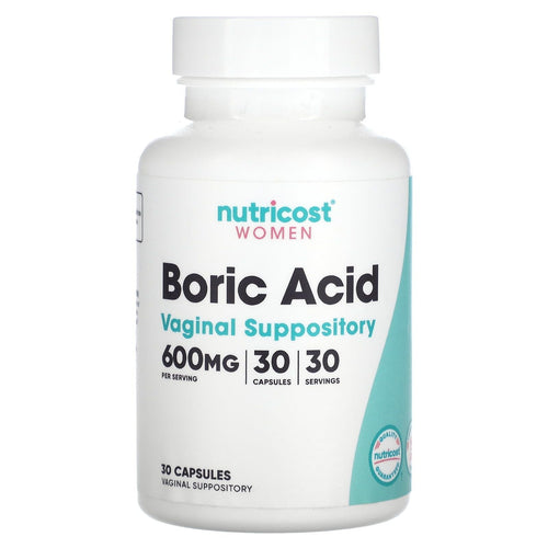 Nutricost Boric Acid 600mg, 30 Capsules - Vaginal Suppository - Supplement EasyOptionXY LLC