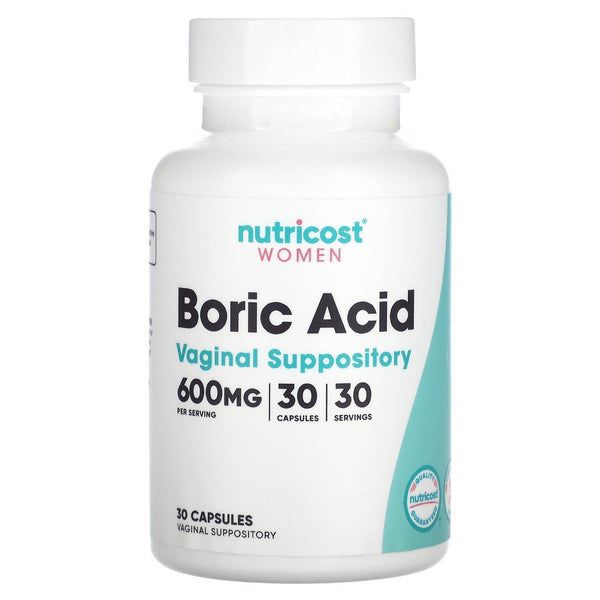 Nutricost Boric Acid 600mg, 30 Capsules - Vaginal Suppository - Supplement EasyOptionXY LLC