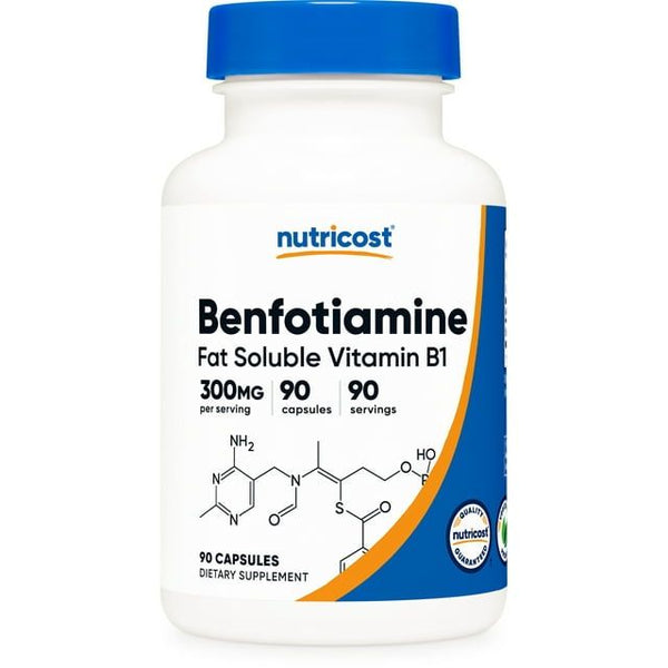 Nutricost Benfotiamine 300mg, 90 Capsules (White) - Gluten Free and Vegetarian Supplement EasyOptionXY LLC