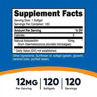 Nutricost Astaxanthin 12mg, 120 Softgels - Gluten Free & Non-GMO Supplement EasyOptionXY LLC