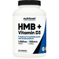 Nutricost HMB (1000mg) and Vitamin D3 (4000 IU) Supplement - 240 Capsules, 120 Servings - Gluten Free and Non-GMO EasyOptionXY LLC
