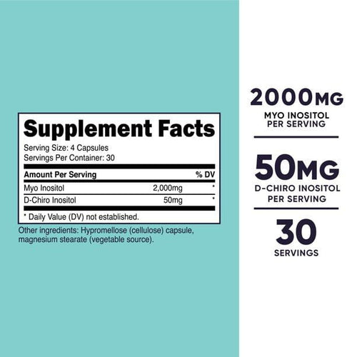 Nutricost Myo Inositol & D-Chiro Inositol Supplement for Women 2000mg, 120 Capsules, 30 Servings EasyOptionXY LLC