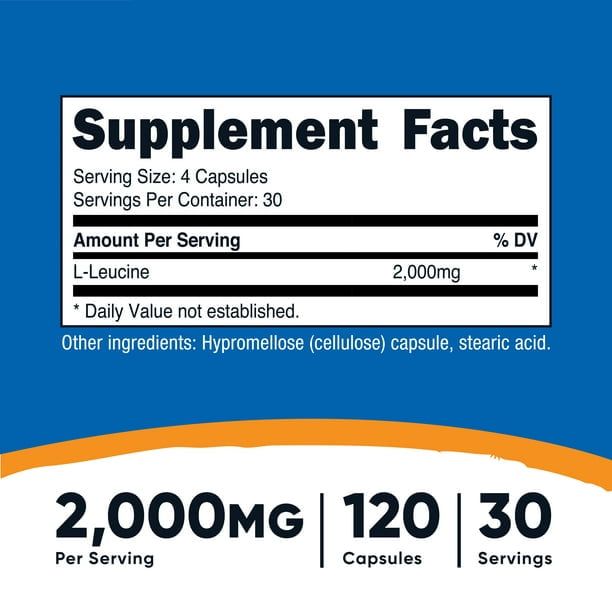 Nutricost L-Leucine 2,000mg Supplement, 120 Vegetarian Capsules, 30 Servings EasyOptionXY LLC