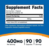 Nutricost Theobromine Capsules 400mg (90 Capsules) - Gluten-Free Supplement EasyOptionXY LLC