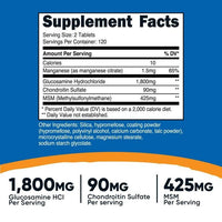 Nutricost Glucosamine 1800mg with Chondroitin & MSM, 240 Tablets, 120 Servings, Supplement EasyOptionXY LLC