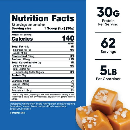 Nutricost Whey Protein Isolate Powder (Salted Caramel) 5LBS - Gluten Free, Non-GMO EasyOptionXY LLC