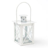 WAY TO CELEBRATE! 4-inch tall White Manual Power Metal Lantern, Indoor/Outdoor, 1 Each EasyOptionXY LLC
