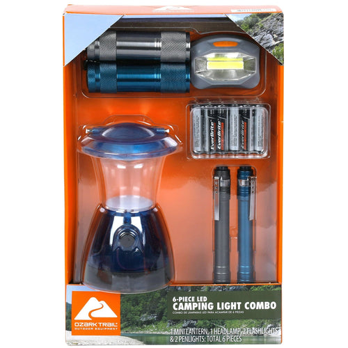 Ozark Trail 6-Piece LED Flashlight Headlamp Lantern Penlight Combo, Model 4937, 1.36 lb EasyOptionXY LLC