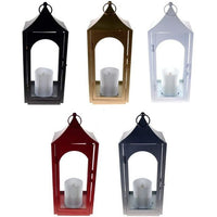 Shop4Omni 15 Inch Decorative Lantern Centerpiece with Flickering LED Candle / White EasyOptionXY LLC