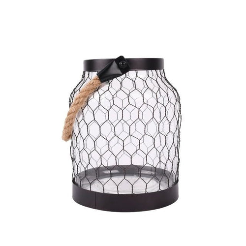 Better Homes & Gardens Metal Candle Holder Lantern with Rope, Bronze EasyOptionXY LLC