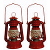 Lot of 2 - 8 Inch Red Hurricane Kerosene Oil Lantern Hanging Light / Lamp EasyOptionXY LLC