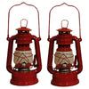 Lot of 2 - 8 Inch Red Hurricane Kerosene Oil Lantern Hanging Light / Lamp EasyOptionXY LLC