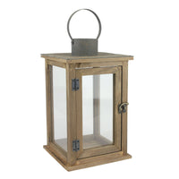 Stonebriar 13" Tabletop Farmhouse Wooden Hurricane Candle Lantern, Brown EasyOptionXY LLC