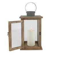 Stonebriar 13" Tabletop Farmhouse Wooden Hurricane Candle Lantern, Brown EasyOptionXY LLC