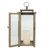 Stonebriar Decorative Rustic Wooden Candle Lantern with Handle and Hinged Door, Large, Brown EasyOptionXY LLC