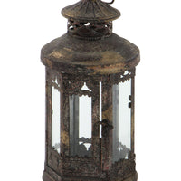 DecMode Brown Metal Decorative Candle Lantern with Intricate Scroll Work EasyOptionXY LLC