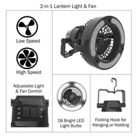Portable 2 in 1 LED Camping Lantern with Ceiling Fan by Wakeman Outdoors EasyOptionXY LLC