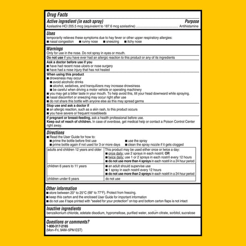 Children's Astepro Allergy Steroid Free Antihistamine; 60 Metered Nasal Spray EasyOptionXY LLC