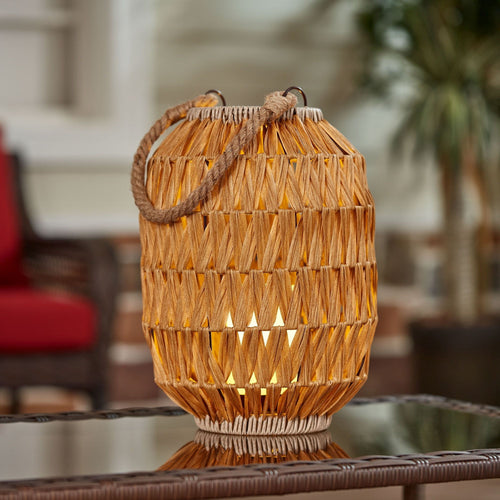 Better Homes & Gardens Decorative Natural Rattan Battery Powered Lantern with Removable LED Candle EasyOptionXY LLC
