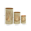 DecMode 3 Holder Gold Metal Leaf Decorative Candle Lantern, Set of 3 EasyOptionXY LLC