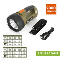 Ozark Trail 2000 Lumen Dual Source LED Rechargeable Spotlight with 5000 mAh Power Bank, Olive EasyOptionXY LLC